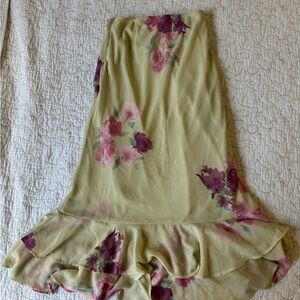 Wild Fable Asymmetrical Floral Skirt - Cream and Pink